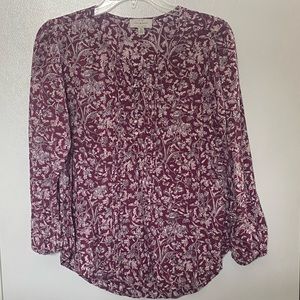 Lucky women’s medium mauve with floral print blouse